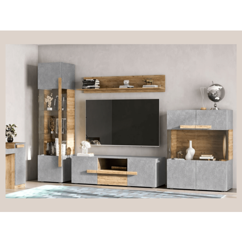 Модульная гостиная Тесс (Крафт золотой/Пепельный светлый)