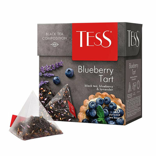 Чай Tess Blueberry Tart черный с добавками, 1,8гх20пир 1527-12, 2 штуки