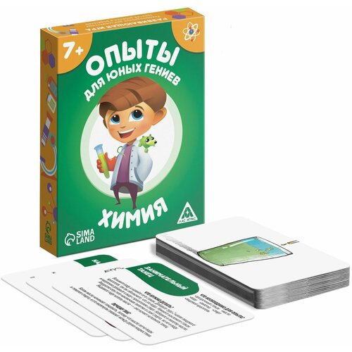 Развивающая игра Опыты для юных гениев Химия готовимся к школе набор 30 двухсторонних карточек правила 7 456₽