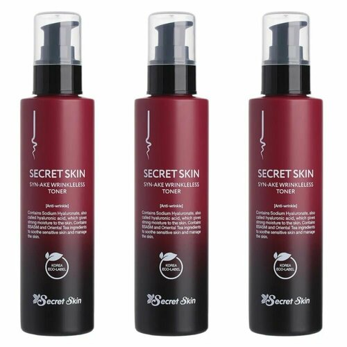 SECRET SKIN Тонер для ухода за лицом антивозрастной SYN AKE WRINKLELESS TONER, 150 мл, 3 шт