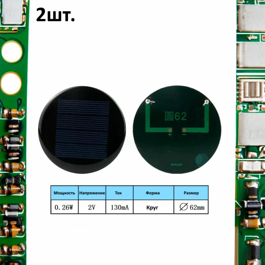 Портативная солнечная панель 0.26W 2V 130mA