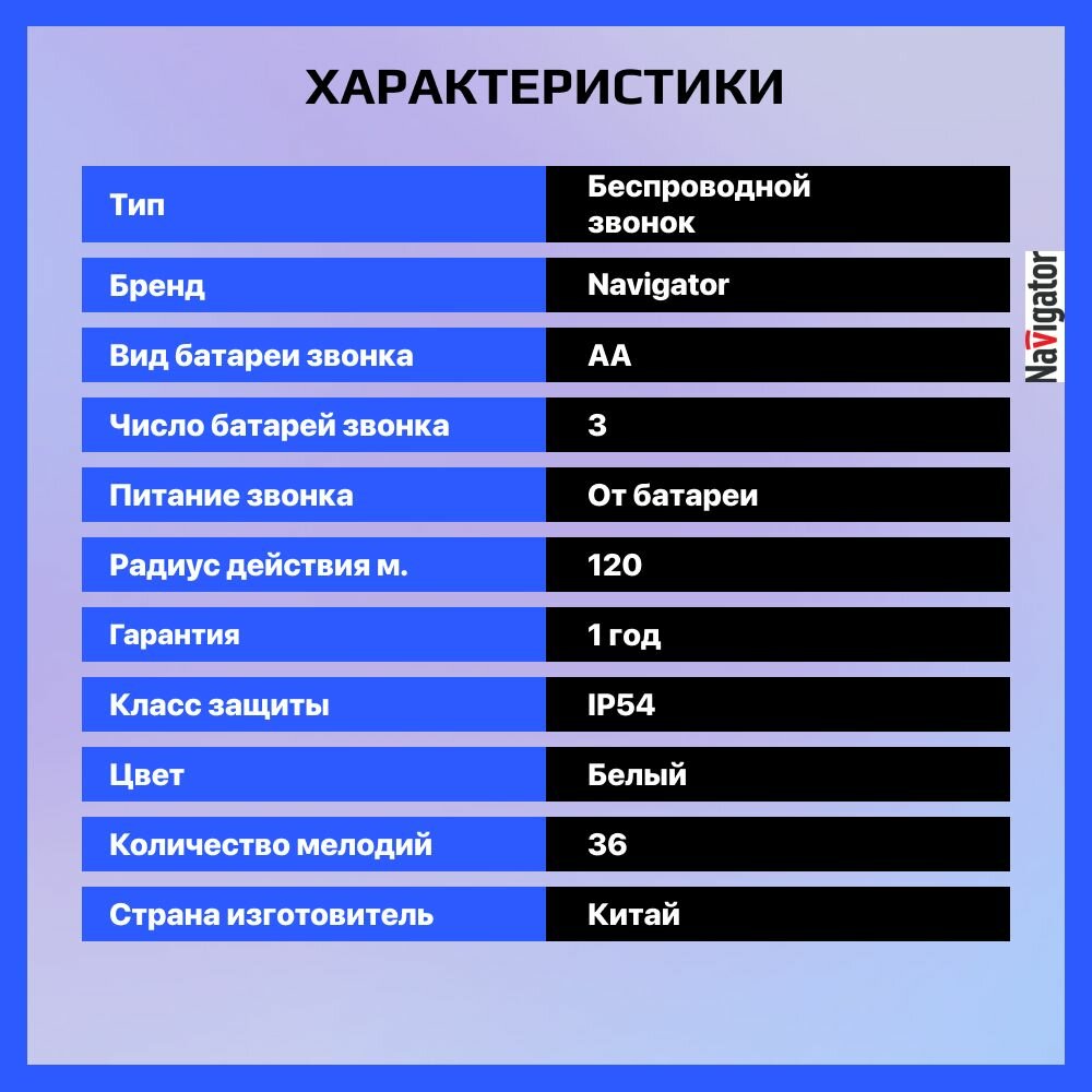 Звонок электрический Navigator - фото №11