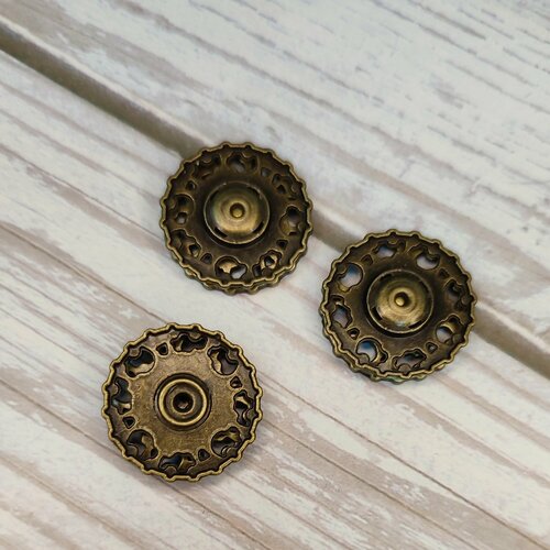 Кнопка пришивная металл 3103 25мм бронза 910₽