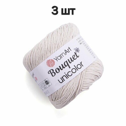 Пряжа YarnArt Bouquet Unicolor Слоновая кость (3205) 3 мотка 100 г/200 м (100% хлопок) ярнарт букет юниколор однотонная