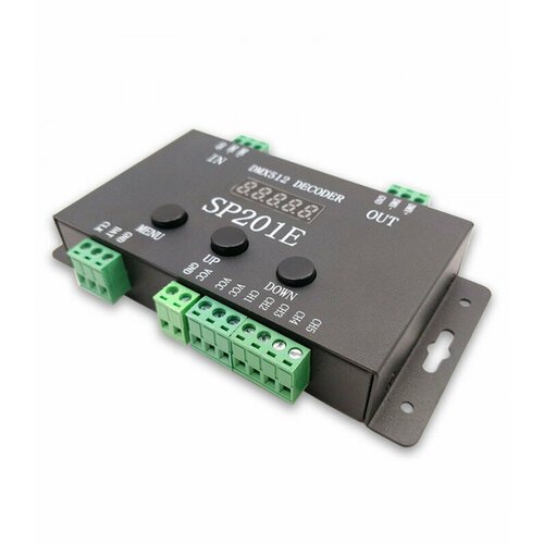 DMX декодер SP201E, SPI / RGBWW+CCT, 5 Ch, 5-24 В tuya zigbee smart mini led strip controller 5v 12v 24v rgbw rgbww rgb cct rgb dimmer controller alexa echo plus voice control