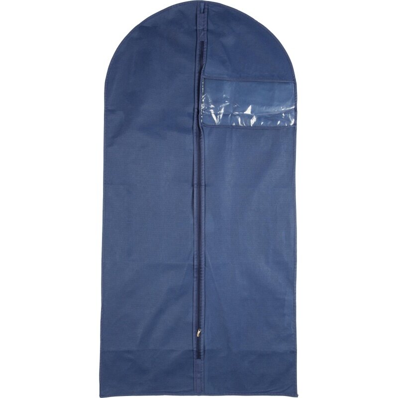 Чехол для одежды Luscan из спанбонда с окошком, 60х120 см, синий