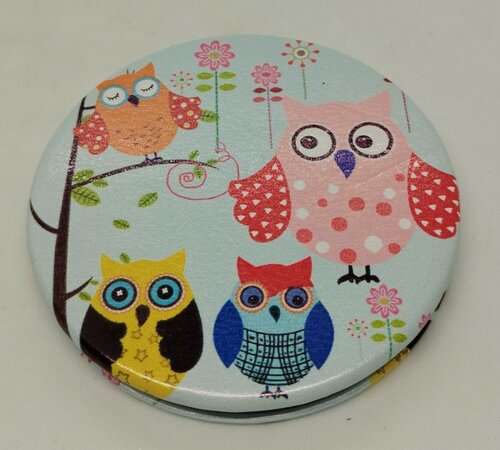 Изображение товара Зеркало кожаное, круглое "Четыре Совы"