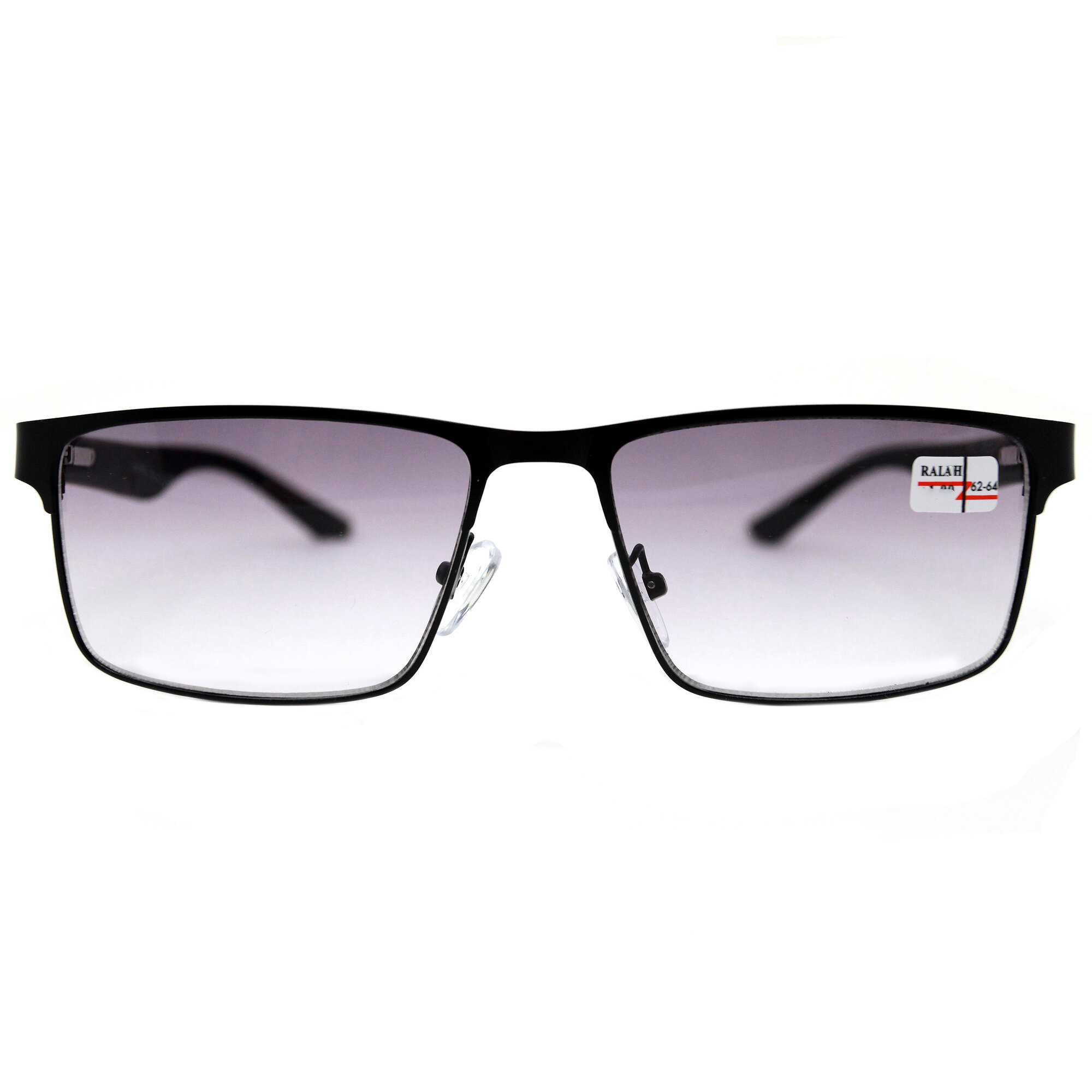 Готовые очки мужские женские для чтения с тонировкой и UV защитой (+1.00) Glodiatr 0657 C1 цвет черный тонировка РЦ 62-64