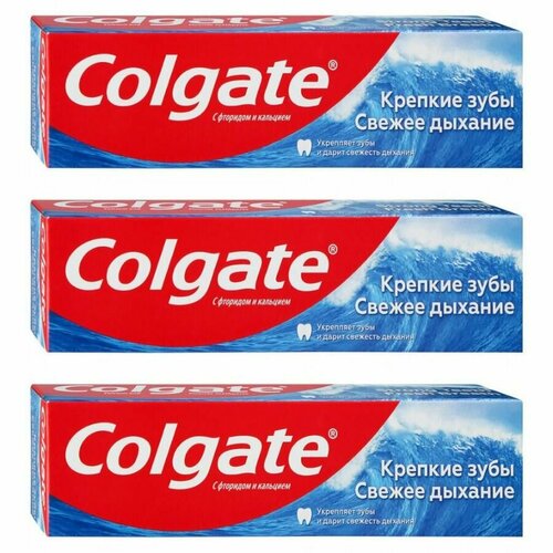 паста зубная colgate колгейт крепкие зубы свежее дыхание 100мл Colgate Зубная паста Свежее дыхание, 100 мл, 3 шт