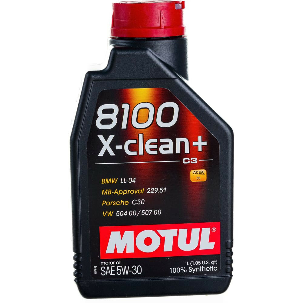 Синтетическое моторное масло Motul 8100 X-clean+ 5W30, 1 л, 1 шт.