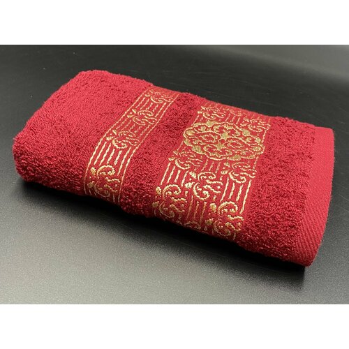 Полотенце махровое банное в подарок Хазар Бордовое 70*140 см