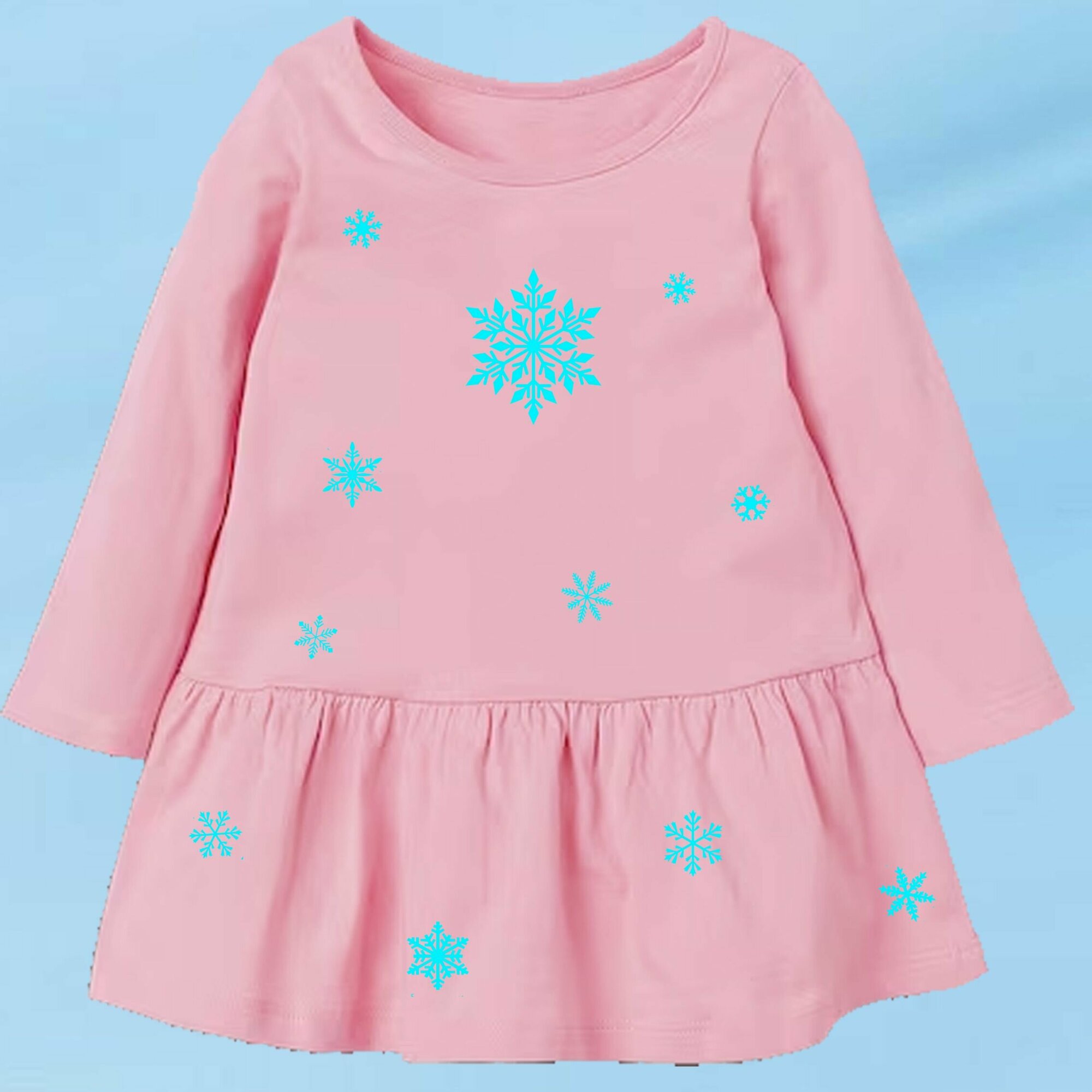 Термонаклейки для одежды новогодние "Снежинки", набор, 20х14 см, голубой