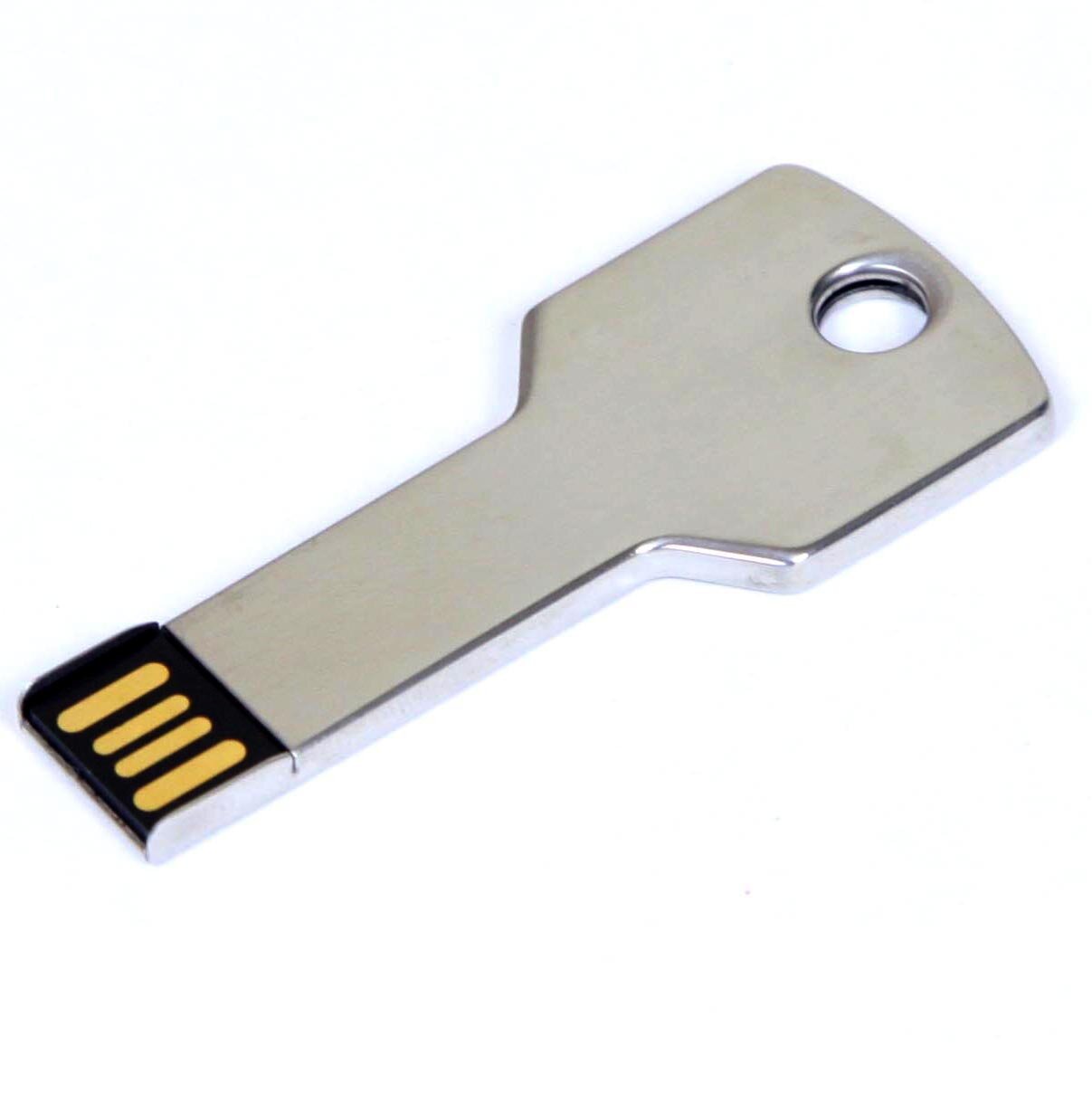 Металлическая флешка Ключ для нанесения логотипа (32 Гб / GB USB 2.0 Серебро/Silver KEY Flash drive модель 305 S)