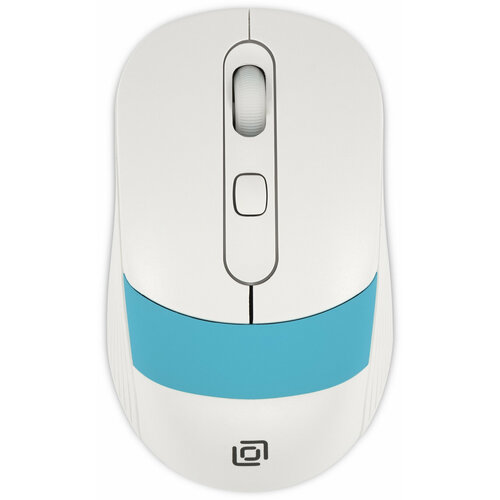 Мышь Оклик 310MW белыйсиний оптическая 3200dpi беспроводная USB для ноутбука 4but 92200₽