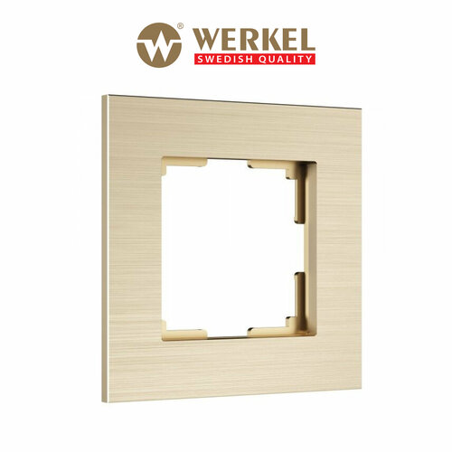 фото Рамка из металла на 1 пост werkel alumax w0013511 шампань