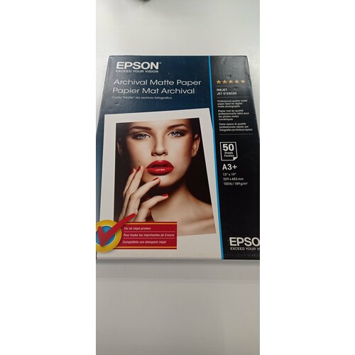 Фотобумага Epson Archival Matte Paper, A3+, 192 г/м2, 50 листов (C13S041340)