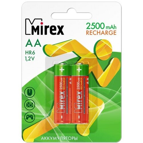 Аккумулятор АА Mirex HR6 2500мА-ч Ni-Mh в блистере 2шт.