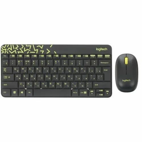 Комплект (клавиатура + мышь) беспроводной LOGITECH MK240 Nano Black Retail Combo (920-008213)