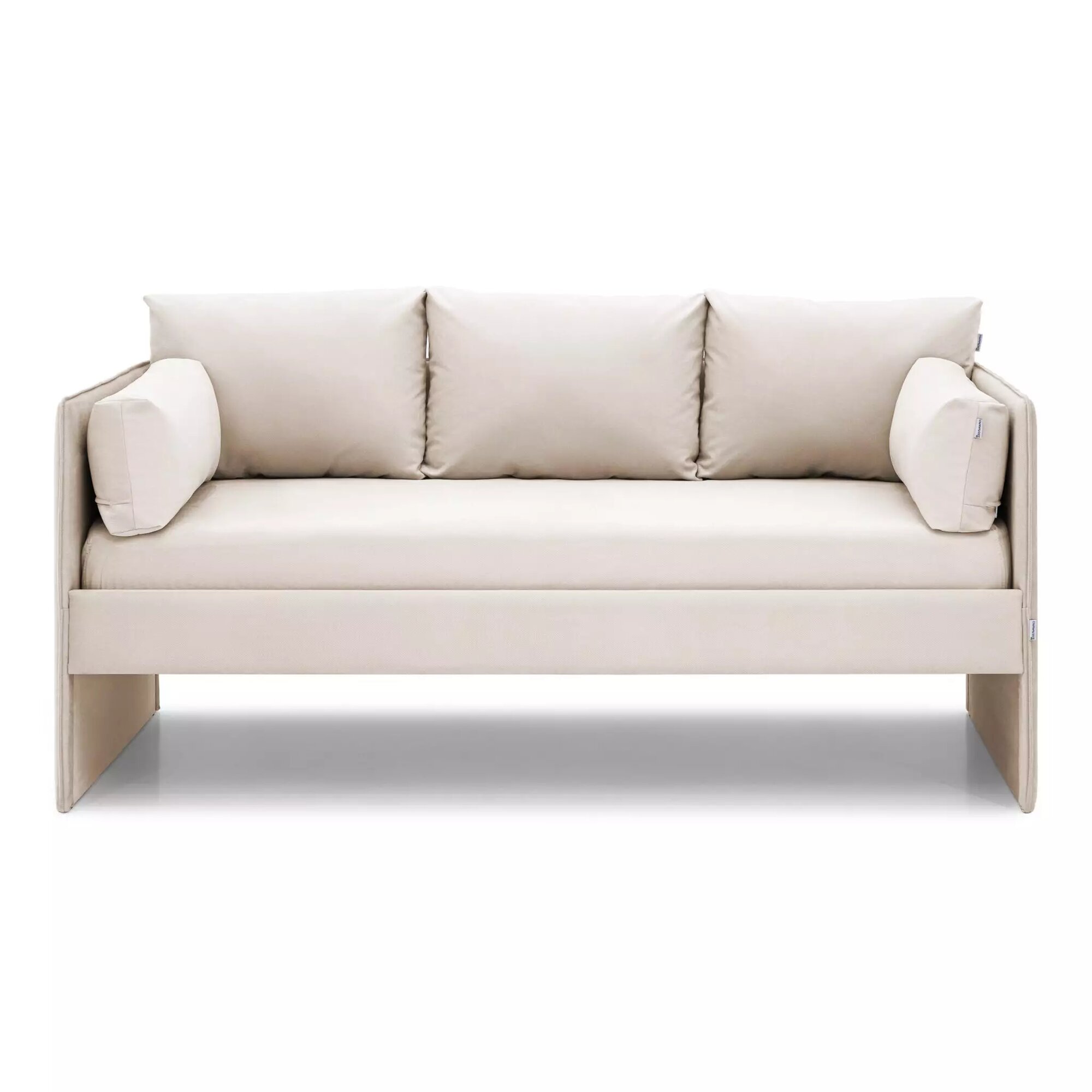 фото Диванная большая подушка из экокожи 45x65 см. Цвет белый