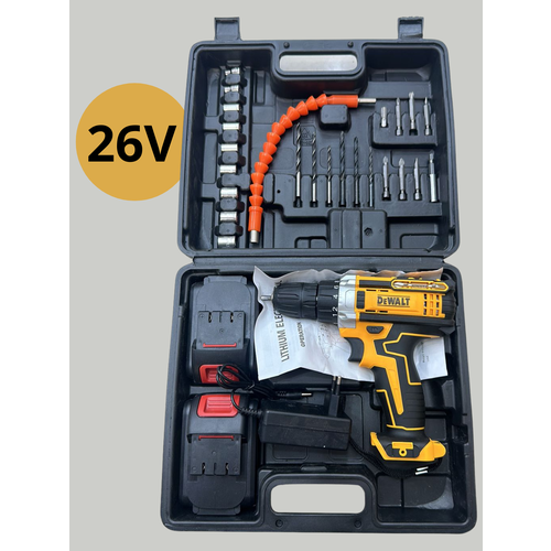 Шуруповерт с двумя аккумуляторами и набором бит 2900₽