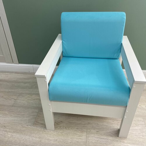 Кресло Айдахо New Victoria каркас белый велюр бирюзовый 6935₽