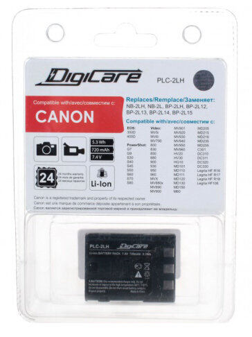 Аккумулятор DigiCare PLC-2LH / NB-2LH / EOS350D, 400D, PowerShot G7, G9, S50, S60, S70, S80