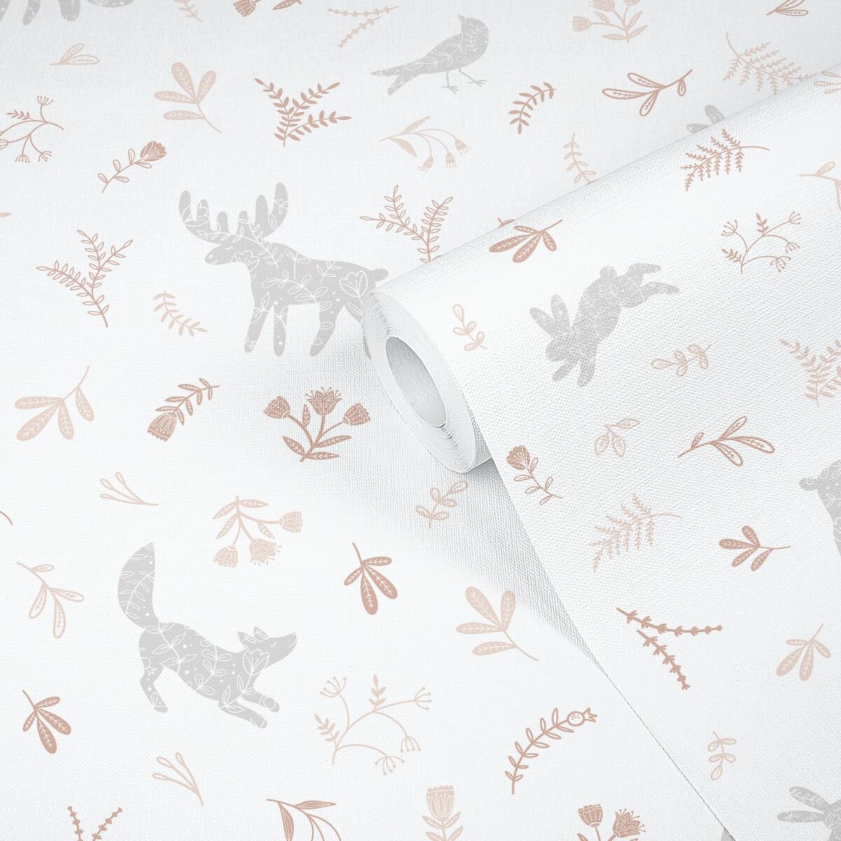 фото Обои виниловые на флизелине Folk детские животные синие 1.06 (Moda interio, 33688-11)