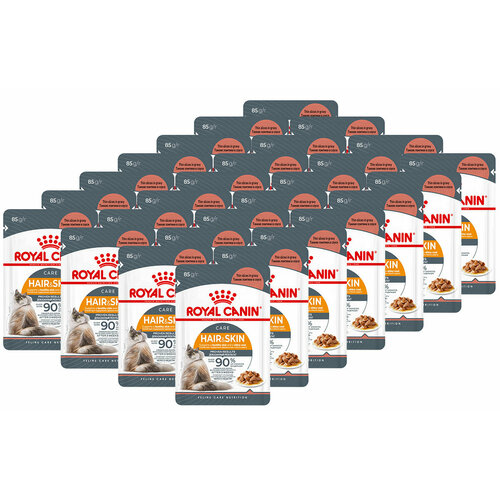 ROYAL CANIN HAIR & SKIN CARE для взрослых кошек при аллергии в соусе пауч 85 гр 85 гр х 28 шт
