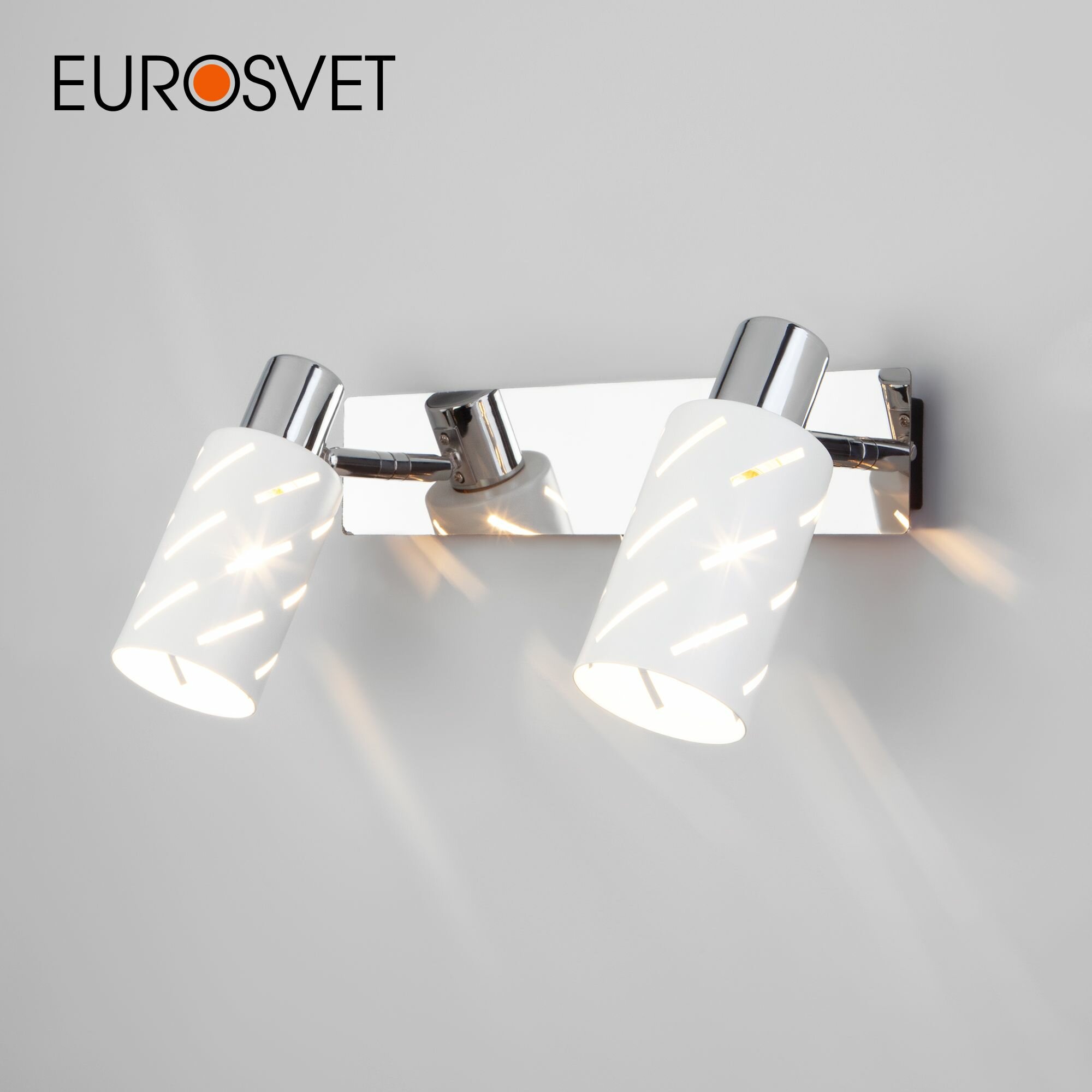 Настенный светильник Eurosvet Fente 20090/2 белый/хром, E14, 40 Вт, кол-во ламп: 2 шт.
