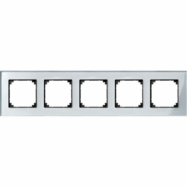 Рамка 5 постов. Цвет Алмаз стекло. MERTEN M-ELEGANCE MTN4050-3260
