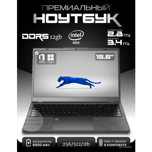 Ноутбук 156 Intel N95 DDR5 16 Гб SSD 512 NVME 3290000₽