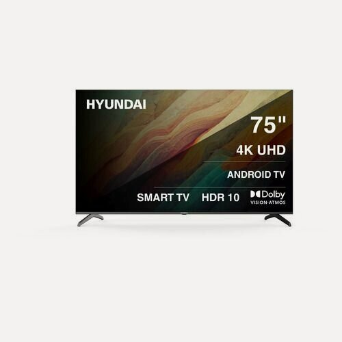 Изображение товара 75" Телевизор Hyundai H-LED75BU7009, 4K Ultra HD, черный, смарт ТВ, Android TV