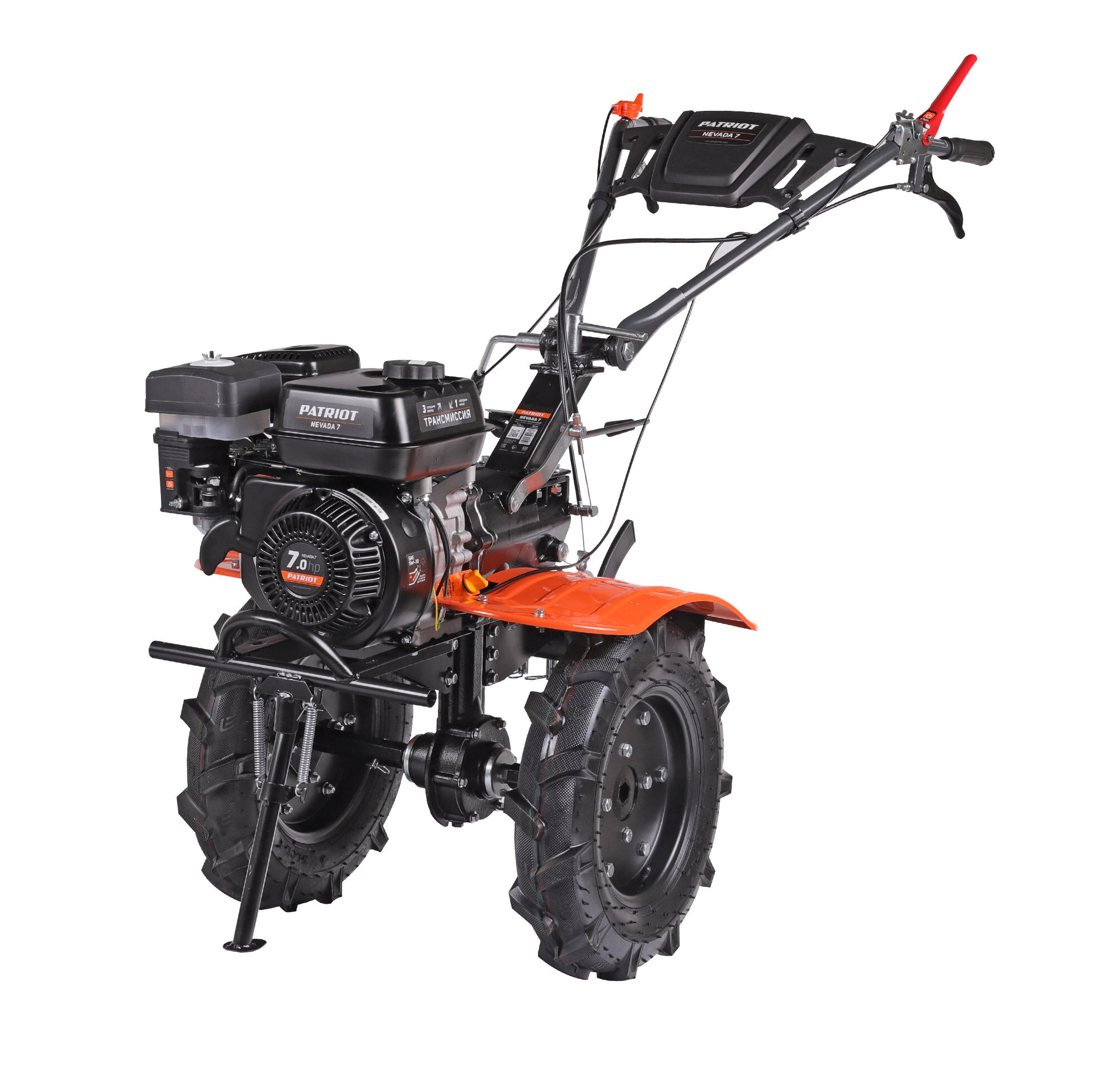 фото Мотоблок бензиновый PATRIOT Nevada 7; 7,0 л. с; скорости 3 вперед, 1 назад; пневматические колеса 4.00-10