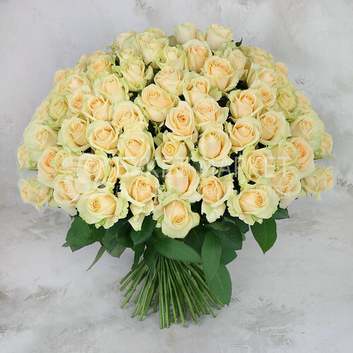 Изображение товара Букет живых цветов Букет Маркет, роза, 101 цветок, высота 60 см