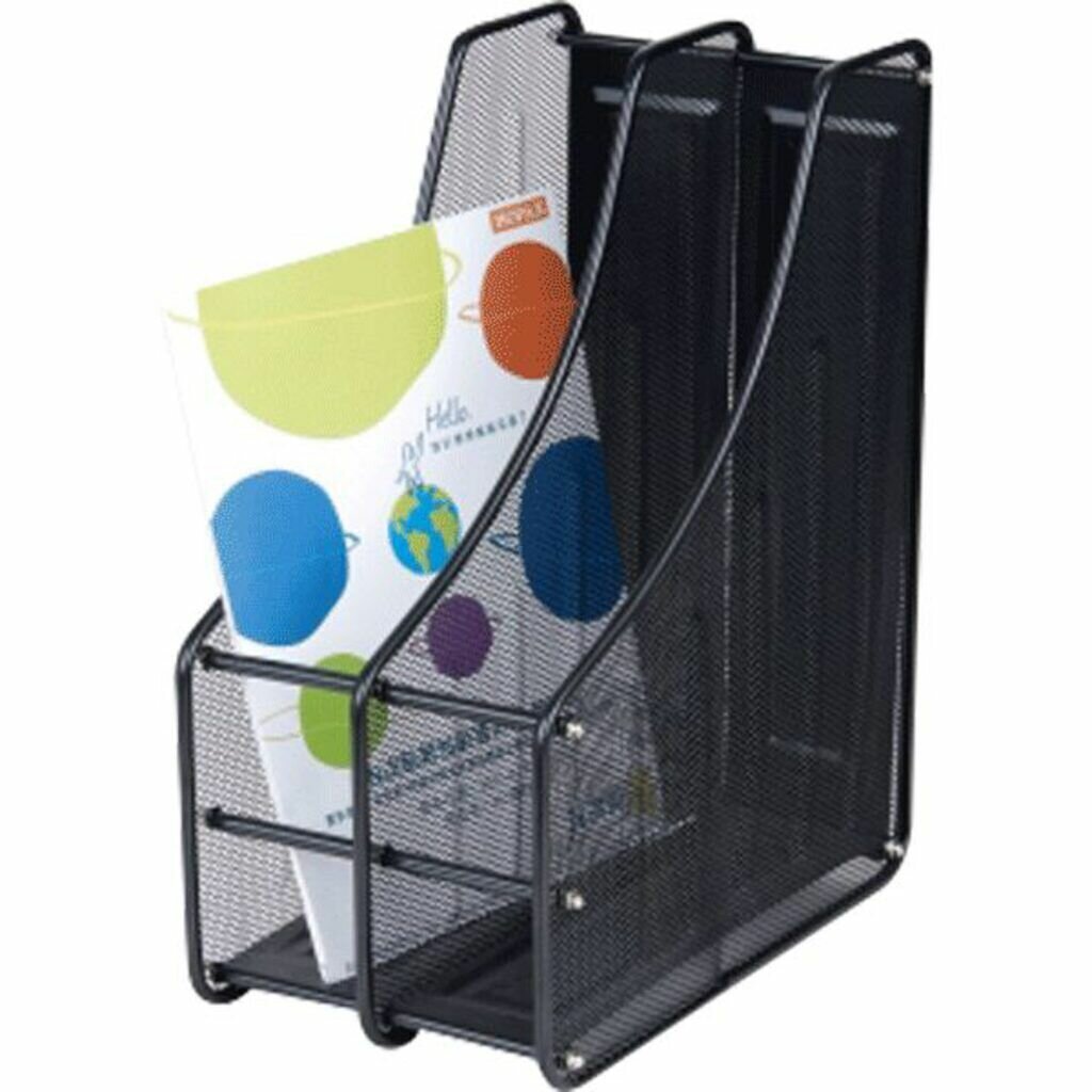 Накопитель для бумаг deVENTE Вертикальный, 2 отделения, 15х28х35 см, металл, черный