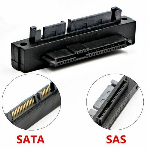 Угловой переходник SATA 7+15P - SAS, 90 градусов