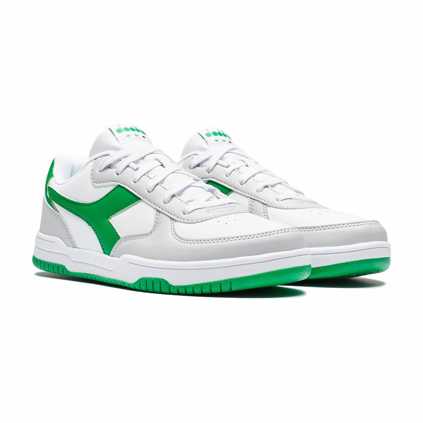 Кроссовки Diadora Raptor, размер T39, белый/зеленый/серый — фото 1
