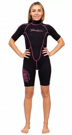 Гидрокостюм неопреновый женский Marlin MALIBU SHORTY LADY 2,5 mm Pink р-р S, одежда для сап-сёрфинга, сап борд