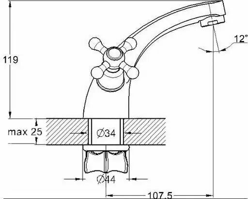 Смеситель для раковины G-lauf QMT1-A722, универсальный, аэратор, хромированный — фото 1