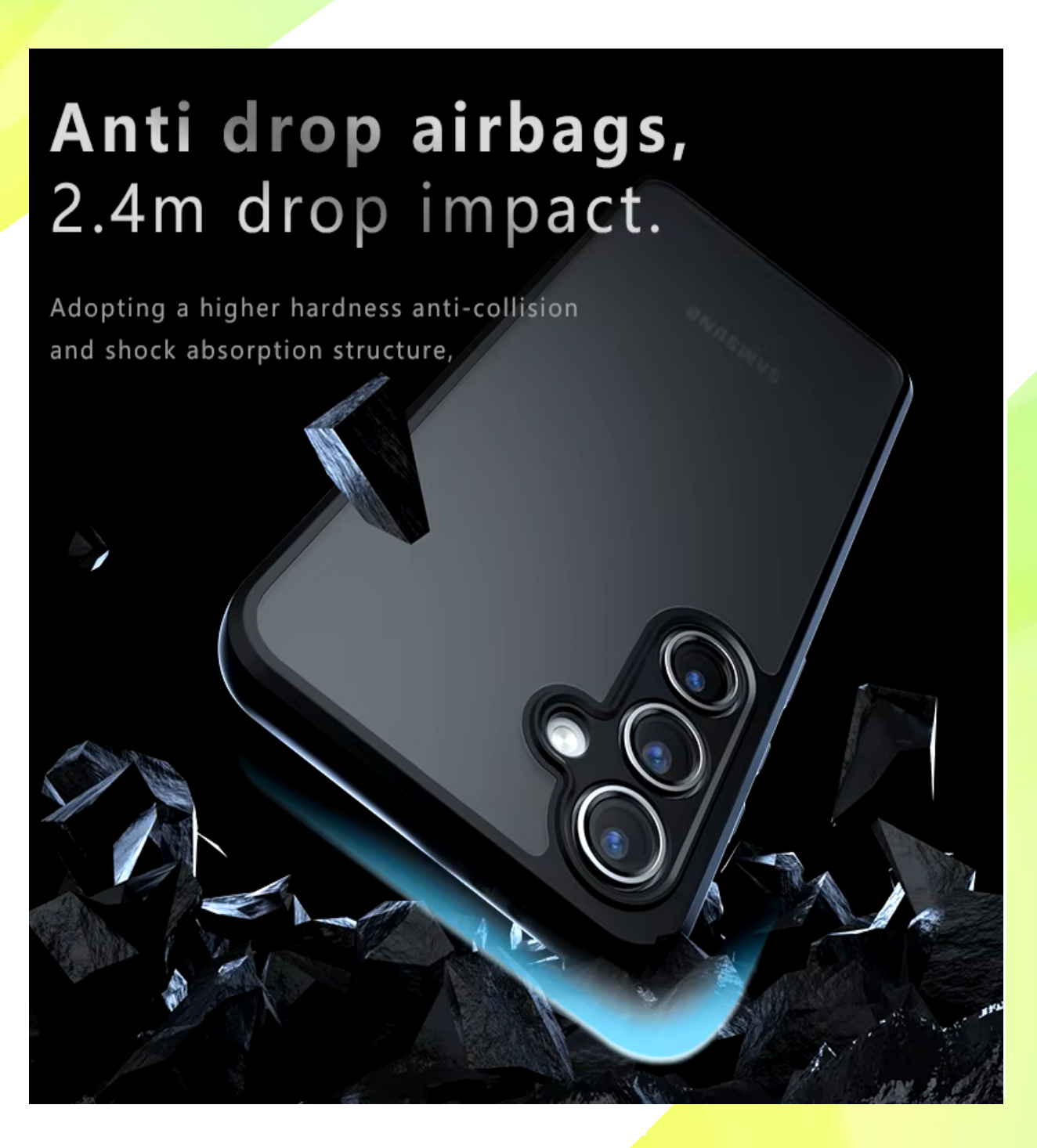 Противоударный матовый чехол для Samsung Galaxy A56 5G / Самсунг Гэлакси А56 5Джи . Черный матовый бампер с защитой камеры . — фото 1