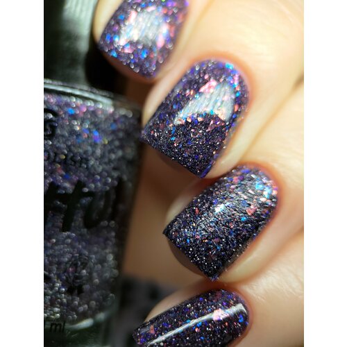 фото Лак для ногтей без лампы с блестками - grattol color nail polish glitter starry night, 9 мл