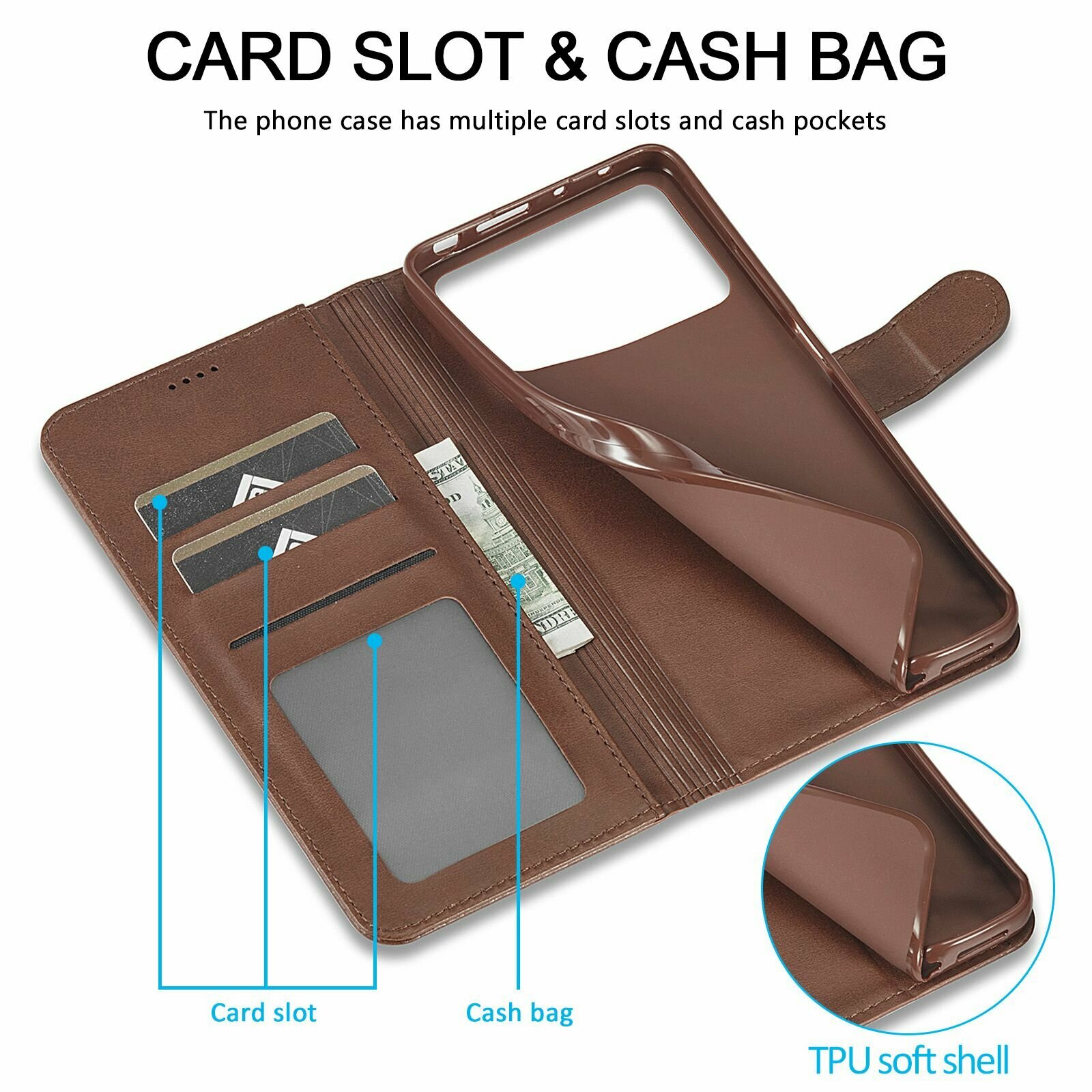 Электронные Книги Xiaomi LCIMEEKE Кожаный книжка чехол для Xiaomi Poco M4 Pro 4G / Сяоми Поко М4 Про 4Г с визитницей из экокожи