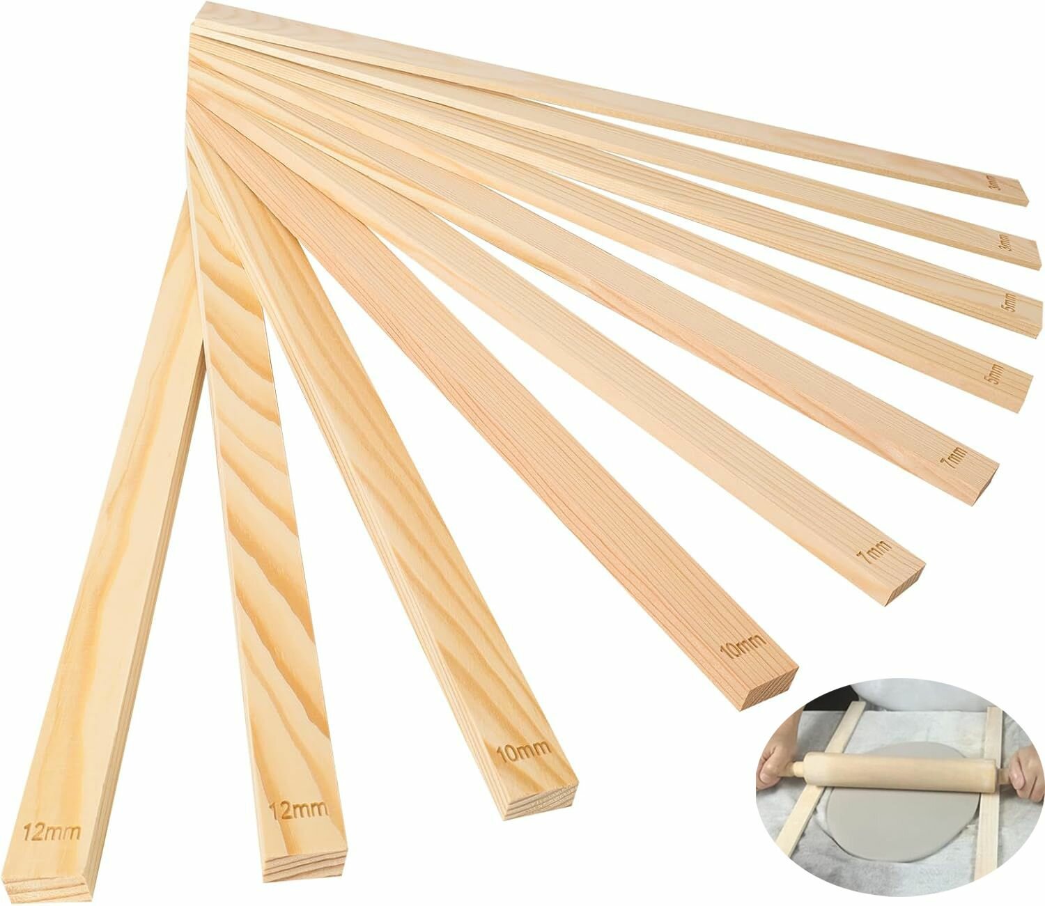 10 шт 5 размеров направляющая для глиняной доски для гончарного дела сосновая линейка инструмент для раскатывания глиняной доски