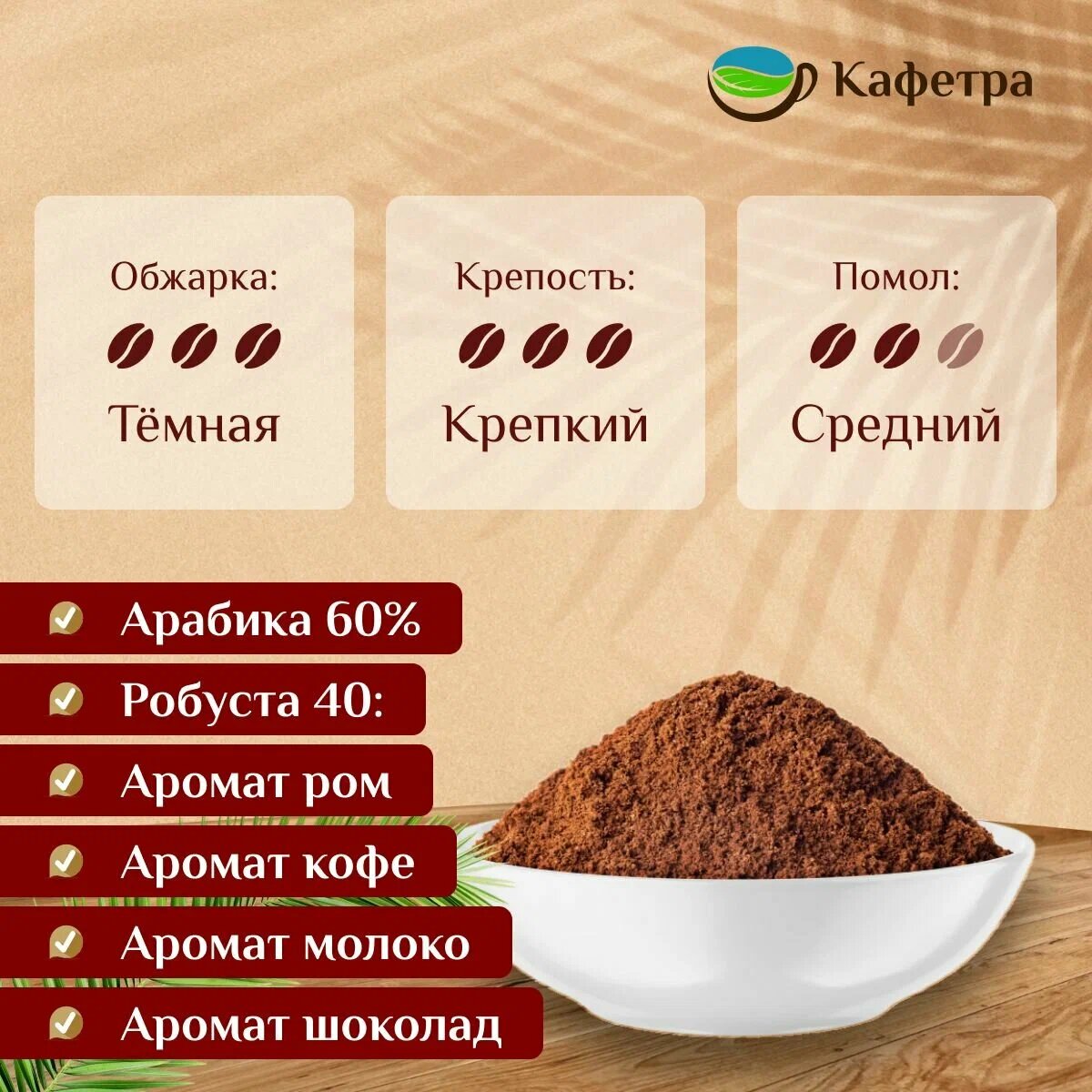 Кофе молотый Trung Nguyen Nau с катимором и эксельсой 500 г. — фото 1