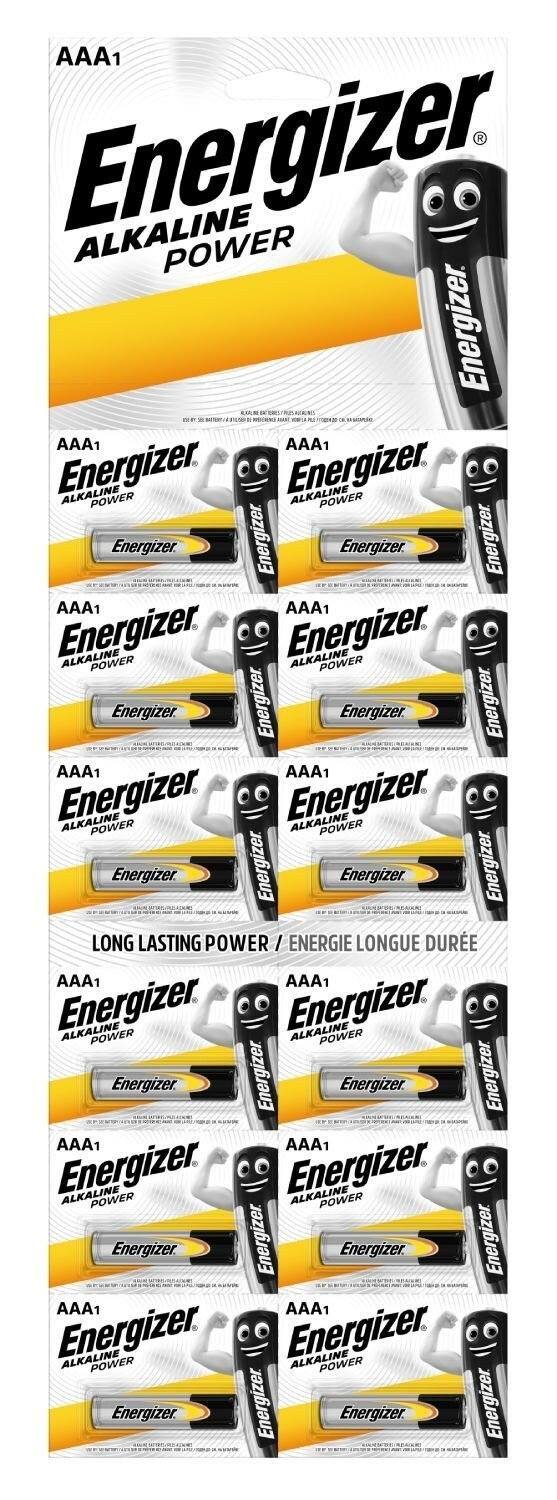 Батарейки Energizer ALKALINE POWER AAA  мизинчиковые   отрывные  в упаковке 12 шт 