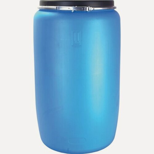 Изображение товара Бочка Родемос п/э 227о новая с крышкой на обруче синяя