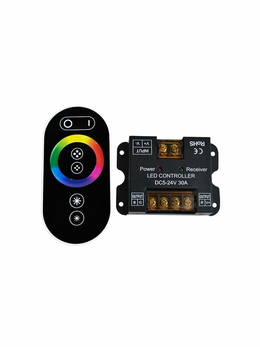 RGB контроллер для светодиодной ленты 12/24V, с пультом, 30 А