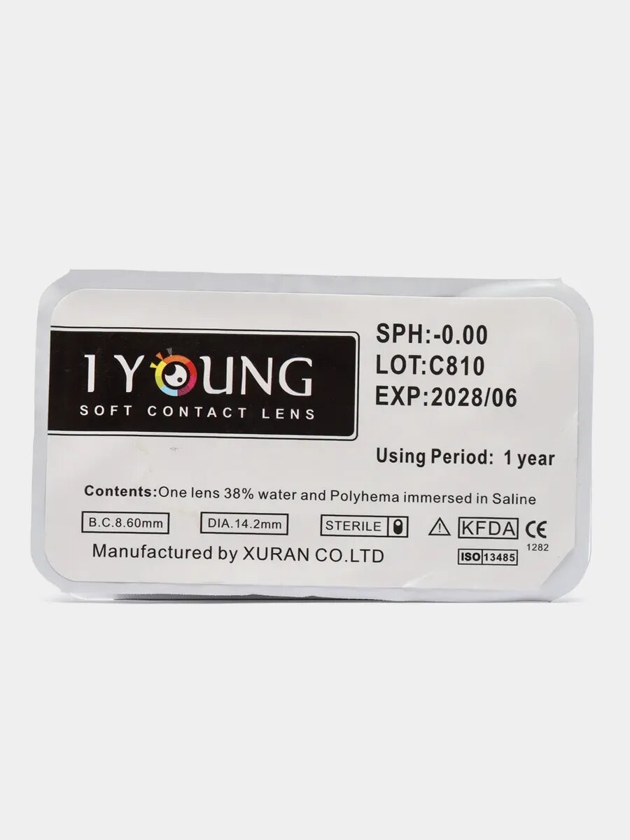 Изображение Цветные линзы для глаз без диоптрий - цвет серо голубые I YOUNG