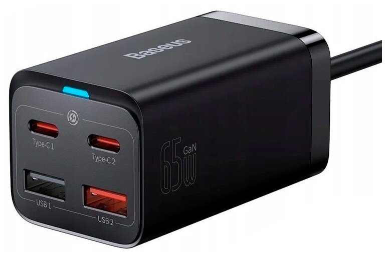 Сетевое зарядное устройство Baseus GaN3 Pro Desktop Fast Charger, 2C+2U 65W (CCGP040101) Черный — фото 1