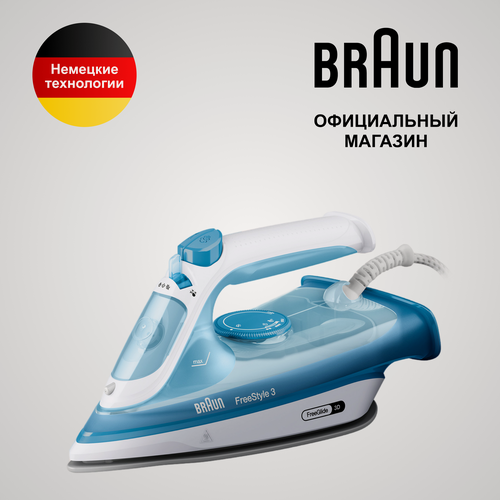 Изображение товара Утюг BRAUN FreeStyle 3 FI3144BL (Цвет: Белый/Голубой; Подошва: SuperCeramic)